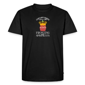 Reine des cupcakes, régnant avec glaçage et pépites - T-shirt Premium bio Homme - noir - Devant - Nico (187cm)