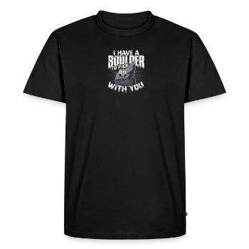 J’ai un rocher à cueillir avec toi - Bloc - T-shirt Premium bio Homme - noir - Devant - Nico (187cm)