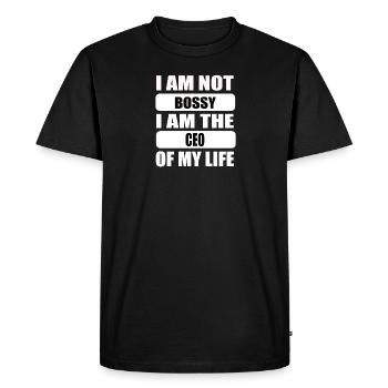 Je ne suis pas autoritaire, je suis le PDG de ma vie - T-shirt Premium bio Homme - noir - Devant - Nico (187cm)