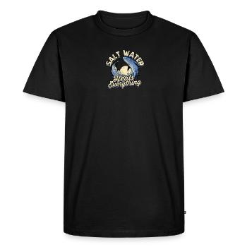 L’eau salée guérit tout - Surf - T-shirt Premium bio Homme - noir - Devant - Nico (187cm)