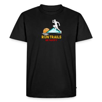 Trail Runner Running Jogging Jogger I Gift - T-shirt Premium bio Homme - noir - Devant - Nico (187cm)