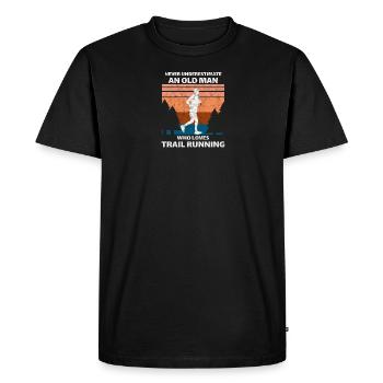 Trail Runner Running Jogging Jogger I Gift - T-shirt Premium bio Homme - noir - Devant - Nico (187cm)