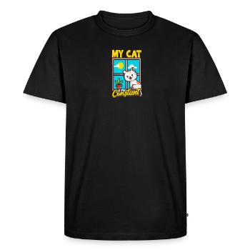 Mon chat est ma constante - Chat - T-shirt Premium bio Homme - noir - Devant - Nico (187cm)
