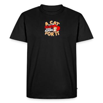 A cat has your heart without asking for it - Cat - Men's Premium Organic T-Shirt - black - Front - Nico (187cm)