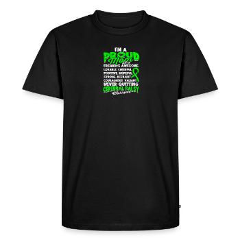 Je suis une fière maman d’un guerrier de la paralysie cérébrale - - T-shirt Premium bio Homme - noir - Devant - Nico (187cm)