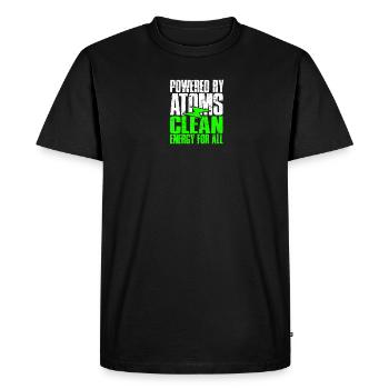 Powered by Atoms: Clean Energy for All - Nuclear - Men's Premium Organic T-Shirt - black - Front - Nico (187cm)