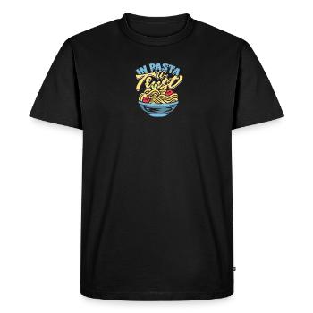 In pasta we trust - Pasta - Men's Premium Organic T-Shirt - black - Front - Nico (187cm)