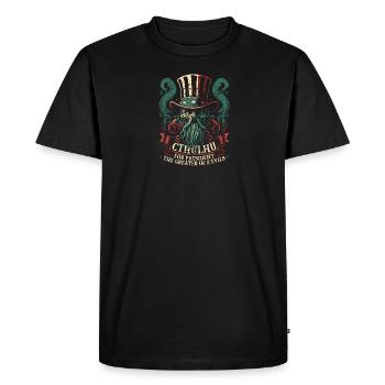 Cthulhu pour le président, élection 2024 horreur cosmique - T-shirt Premium bio Homme - noir - Devant - Nico (187cm)