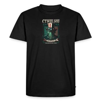 Cthulhu pour le président, élection 2024 horreur cosmique - T-shirt Premium bio Homme - noir - Devant - Nico (187cm)