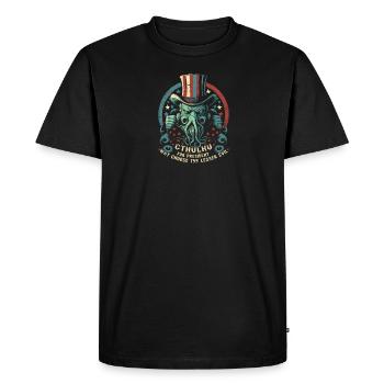 Cthulhu pour le président, élection 2024 horreur cosmique - T-shirt Premium bio Homme - noir - Devant - Nico (187cm)
