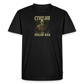 Cthulhu est mon sugar pad, drôle d’horreur cosmique - T-shirt Premium bio Homme - noir - Devant - Nico (187cm)