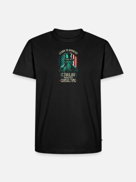 Cthulhu Management Consulting, Funny Cosmic Horror - Ekologiczna koszulka męska Premium - czarny