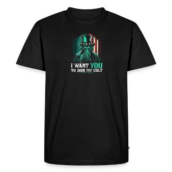 Cthulhu Cult, I Want You, Cosmic Horror Funny - Men's Premium Organic T-Shirt - black - Front - Nico (187cm)