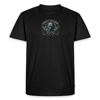 Cthulhu Respect Les Anciens, Horreur Cosmique Cthulhu - T-shirt Premium bio Homme - noir - Devant - Nico (187cm)