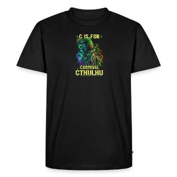 C est pour Cthulhu Carnaval Mardi Gras Horreur cosmique - T-shirt Premium bio Homme - noir - Devant - Nico (187cm)