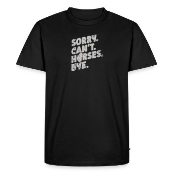 Funny Horse - Humour équestre - T-shirt Premium bio Homme - noir - Devant - Nico (187cm)