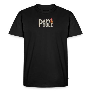 Papy poule - Cadeau Humoristique Retraité Papy - Men's Premium Organic T-Shirt - black - Front - Nico (187cm)