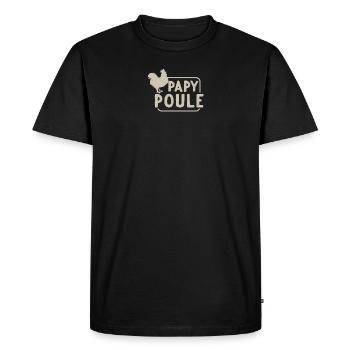 Papy poule - Cadeau Humoristique Retraité Papy - Men's Premium Organic T-Shirt - black - Front - Nico (187cm)