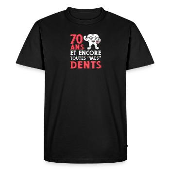 70 ans Anniversaire Papy Humour Retraité Papi Rigo - Men's Premium Organic T-Shirt - black - Front - Nico (187cm)
