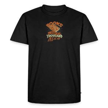 books - a journey of a thousand miles - Book - Men's Premium Organic T-Shirt - black - Front - Nico (187cm)