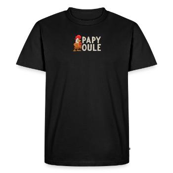 Papy poule - Cadeau Humoristique Retraité Papy - Men's Premium Organic T-Shirt - black - Front - Nico (187cm)