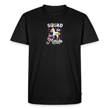 Squad de la Mariée Enterrement de vie de jeune fil - Men's Premium Organic T-Shirt - black - Front - Nico (187cm)