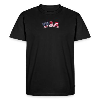 États-Unis - Patriotisme - T-shirt Premium bio Homme - noir - Devant - Nico (187cm)