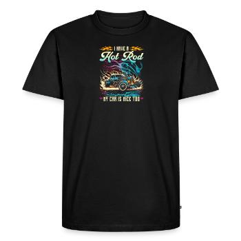 J’ai un hot rod ma voiture est belle trop drôle muscle - T-shirt Premium bio Homme - noir - Devant - Nico (187cm)