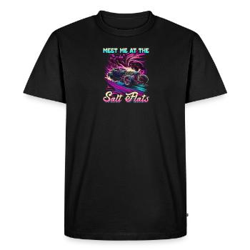 Hot Rod, citation de Bonneville Salt Flats, femme chaude - T-shirt Premium bio Homme - noir - Devant - Nico (187cm)