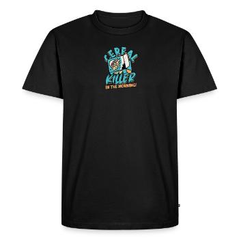 Tueur de céréales le matin! -Petit déjeuner - T-shirt Premium bio Homme - noir - Devant - Nico (187cm)
