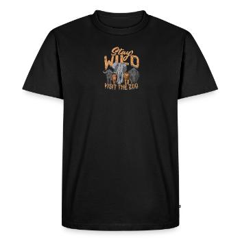 Stay wild, visit the zoo - Zoo - Men's Premium Organic T-Shirt - black - Front - Nico (187cm)