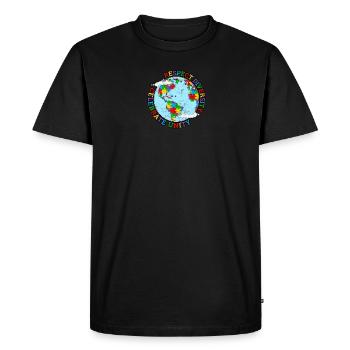 Respect diversity, celebrate unity - Respect - Men's Premium Organic T-Shirt - black - Front - Nico (187cm)
