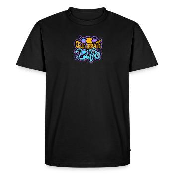 Cell-ebrate Life - Biology - Men's Premium Organic T-Shirt - black - Front - Nico (187cm)