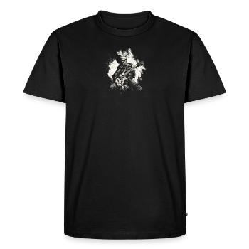 Halloween squelette jouant de la guitare - musique - T-shirt Premium bio Homme - noir - Devant - Nico (187cm)