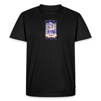 Waifu material - Anime - Men's Premium Organic T-Shirt - black - Front - Nico (187cm)