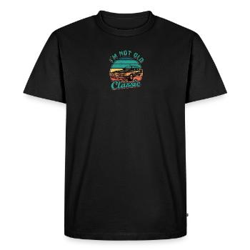 JE NE SUIS PAS VIEUX, JE SUIS UN CLASSIQUE - Âge - T-shirt Premium bio Homme - noir - Devant - Nico (187cm)