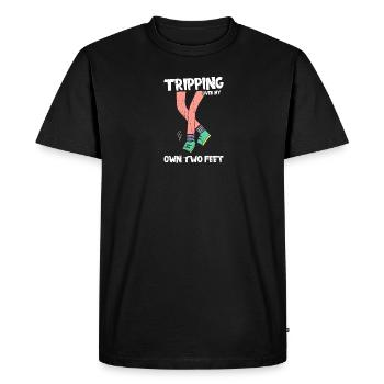 Trébucher sur mes deux propres pieds - Maladroit - T-shirt Premium bio Homme - noir - Devant - Nico (187cm)