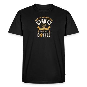 Coffee Lover Barista Quote Cappuccino Expresso - Men's Premium Organic T-Shirt - black - Front - Nico (187cm)