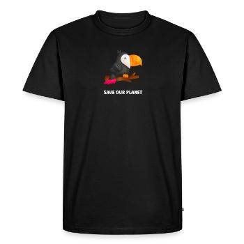 Enfants Mignon Adorable Toucan Perroquet Pour Les Enfants Qui - T-shirt Premium bio Homme - noir - Devant - Nico (187cm)