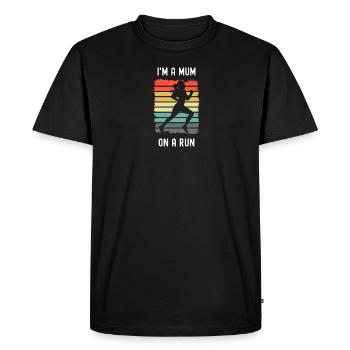Femme Trail Runner Je suis une maman sur une course Femmes Mamans - T-shirt Premium bio Homme - noir - Devant - Nico (187cm)