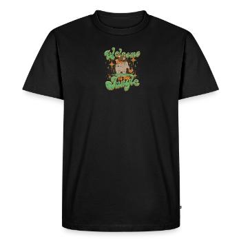 Bienvenue dans notre jungle - Hospitalité - T-shirt Premium bio Homme - noir - Devant - Nico (187cm)