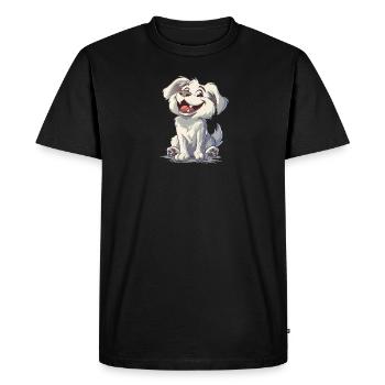 Akbash Gift | Cartoon Artwork - Men's Premium Organic T-Shirt - black - Front - Nico (187cm)