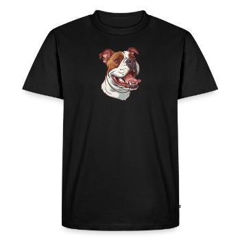 Cadeau de bouledogue américain | Illustration de dessin animé - T-shirt Premium bio Homme - noir - Devant - Nico (187cm)