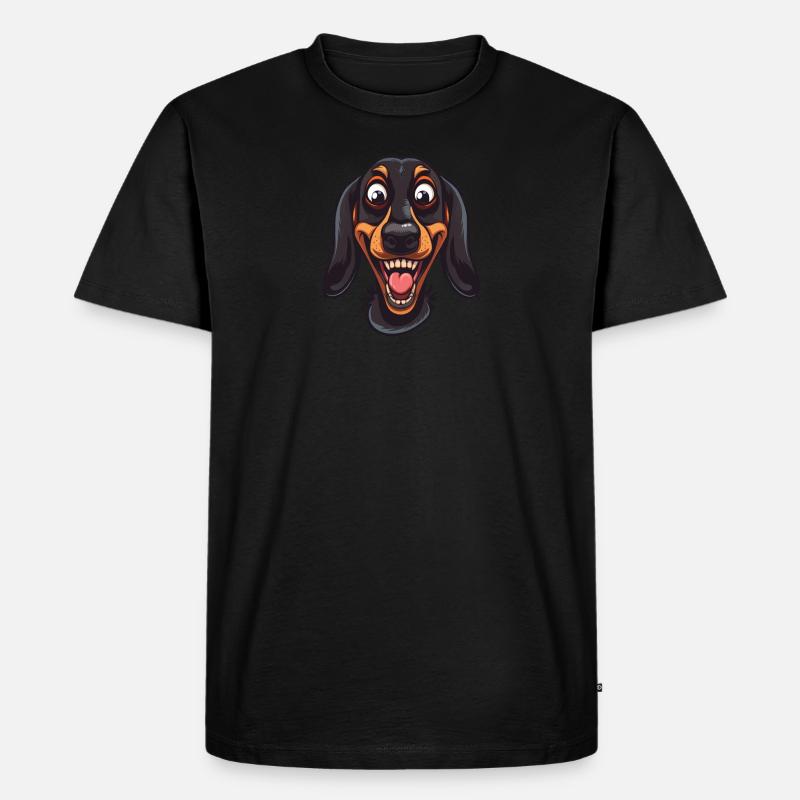 Dachsbracke | Cartoon Artwork - Männer Premium Bio T-Shirt - Schwarz
