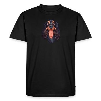 Field Spaniel | Cartoon Artwork - Men's Premium Organic T-Shirt - black - Front - Nico (187cm)