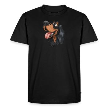 Gordon Setter | Scottish Setter | Cartoon - Men's Premium Organic T-Shirt - black - Front - Nico (187cm)
