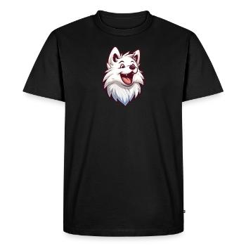 Japan Spitz | Japanese Spitz | Cartoon Artwork - Men's Premium Organic T-Shirt - black - Front - Nico (187cm)