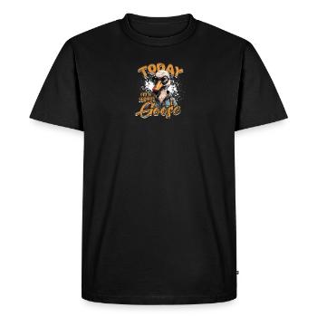Today I'm A Serious Goose - Humor - Men's Premium Organic T-Shirt - black - Front - Nico (187cm)