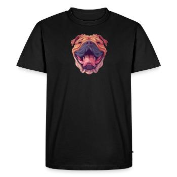 Shar-Pei | Illustration de dessin animé - T-shirt Premium bio Homme - noir - Devant - Nico (187cm)