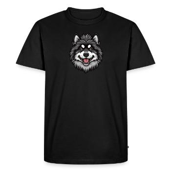 Wolfspitz Keeshond | Illustration de dessin animé - T-shirt Premium bio Homme - noir - Devant - Nico (187cm)